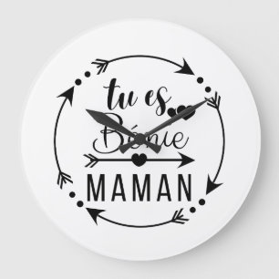 Du bist gesegnet Mama, Papa, Mom, Mommy Große Wanduhr
