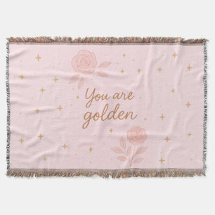 Du bist Gold Rosa Ästhetisches Florales Design Decke