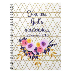 Du bist Gottes Meisterwerk Bibelverse Notizblock