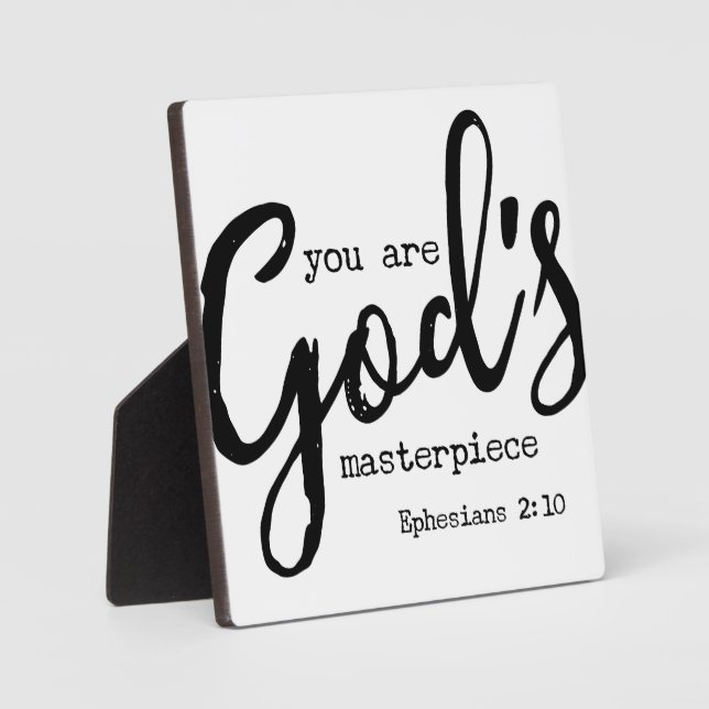 Du bist Gottes Meisterwerk Ephesianer 2:10 Zeichen Fotoplatte (Vorderseite)