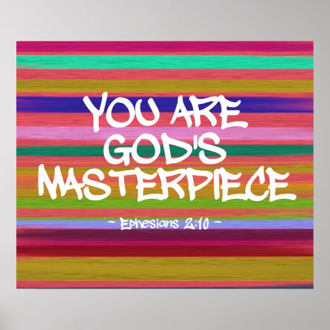 Du bist Gottes Meisterwerk Ephesians Zitat Poster (Vorne)