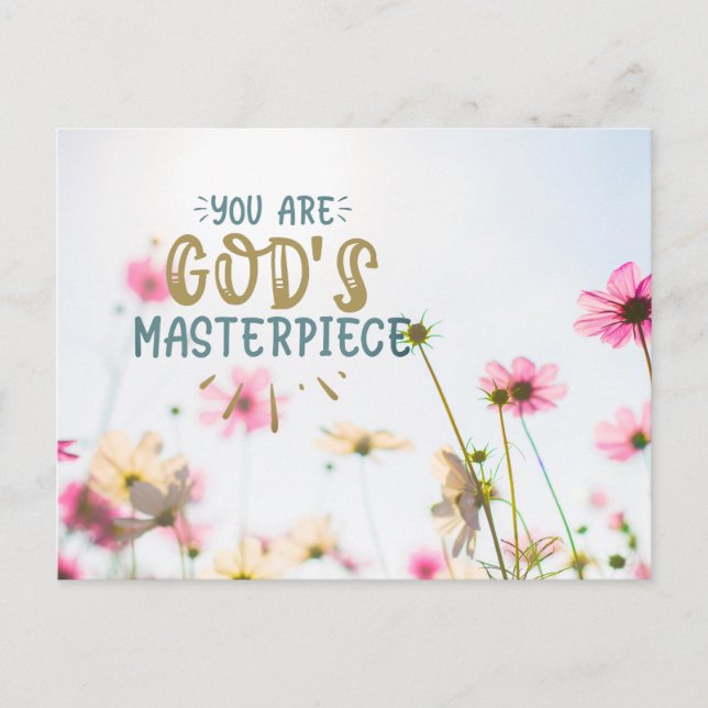 Du bist Gottes Meisterwerk Postkarte (Vorderseite)