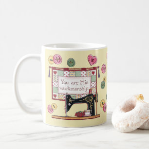 Du bist Gottes Werkstatt Nähmaschine Tasse