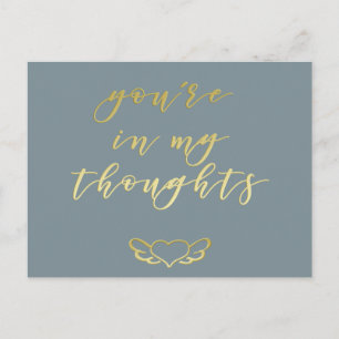 Du bist in meinen Gedanken - Blau & Gold Pinsel Sc Postkarte