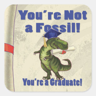 Du bist kein Fossil-Scroll Quadratischer Aufkleber