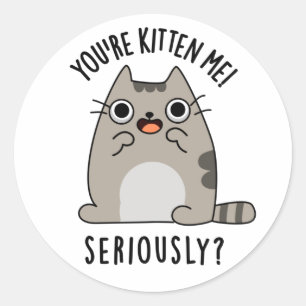 Du bist Kitten Me Seriös lustiger Cat Pun Runder Aufkleber