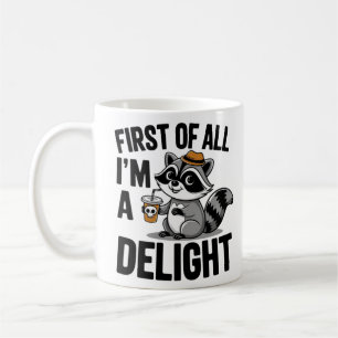 Du bist komisch, ich Behalt dir, Funny Raccoon und Kaffeetasse