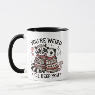Du bist komisch, ich Behalt dir Valentinstag Racco Tasse