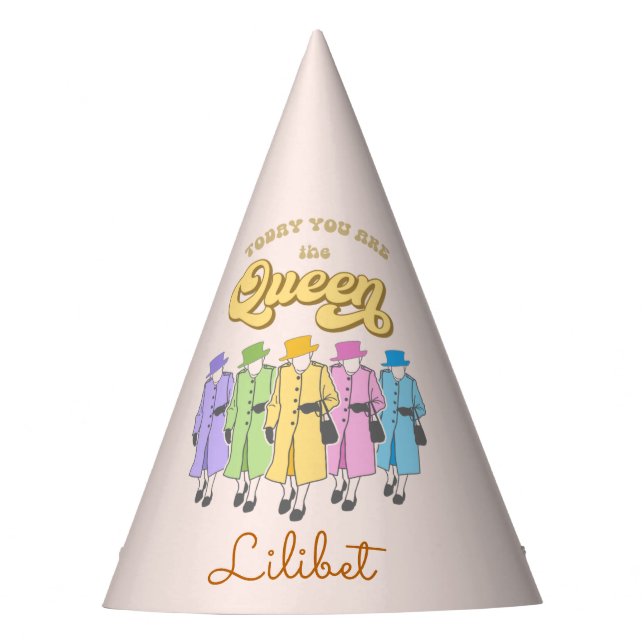 Du bist Königin für Jubiläum Partyhütchen (Vorderseite)