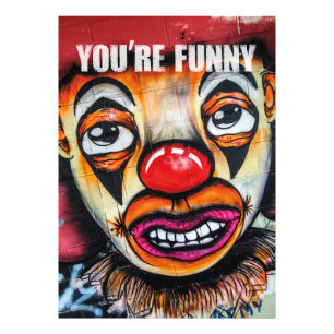 Du bist lustig... farbiger Clown mit traurigen Aug Fotodruck
