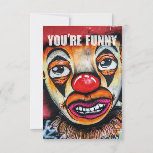 Du bist lustig... farbiger Clown mit traurigen Aug Karte