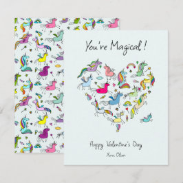 Du bist magisch, süße Einhorn-Kinder Valentinstag  Mitteilungskarte