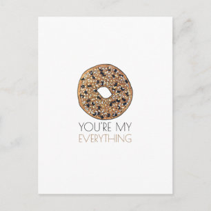 Du bist mein Alles Bagel Frühstücksessen Liebe Postkarte