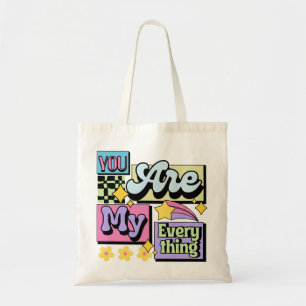 Du bist mein Alles - Typografie der Pastel 90er Tragetasche
