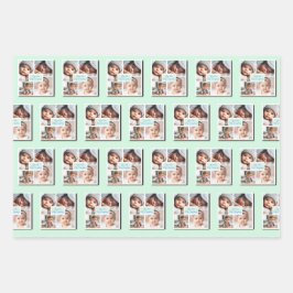 Du bist mein Baby-Alles-Foto auf Grün Geschenkpapier Set