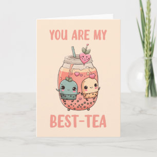 Du bist mein best-tea kawaii Boba Bubble Tea Freun Karte