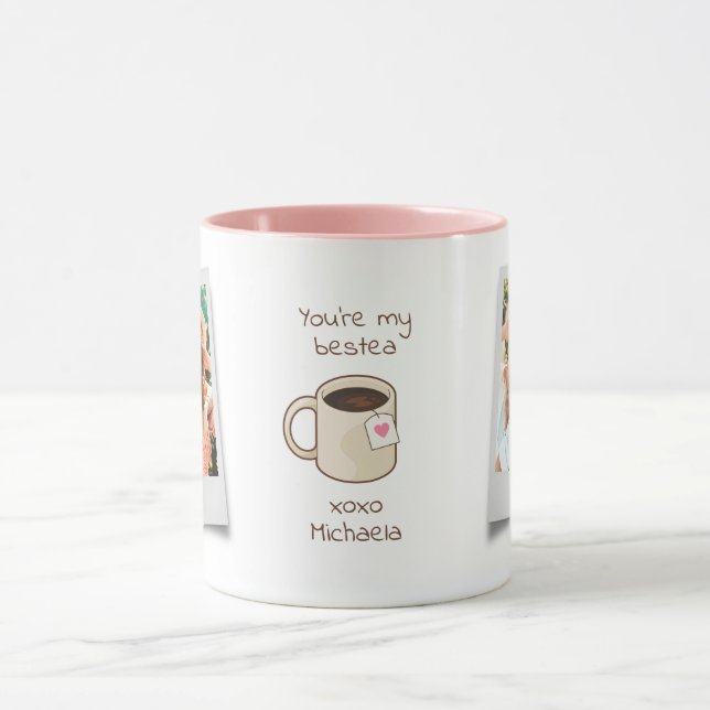 Du bist mein Bestea 2-Foto Bestes Freundschaftsges Tasse (Zentrum)