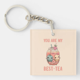 Du bist mein bestes kawaii boba Bubble Tee pink Schlüsselanhänger