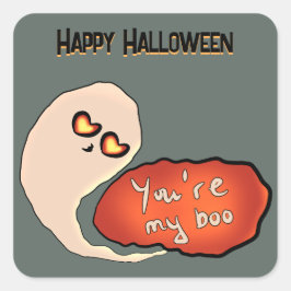 Du bist mein Boo | Niedlich Halloween Quadratischer Aufkleber