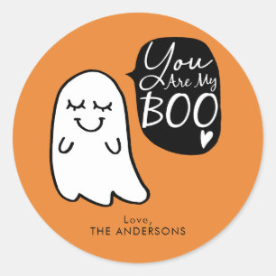 Du bist mein BOO! Niedliches Halloween-Geist Runder Aufkleber