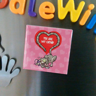Du bist mein Catnip Funny Valentine's Cat Cartoon Magnet
