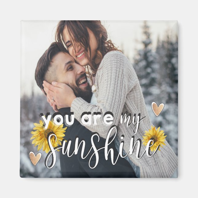 Du bist mein Foto mit gelben Sonnenblumen Magnet (Vorne)