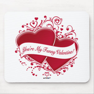 Du bist mein Funny Valentine! Rote Herzen Mousepad