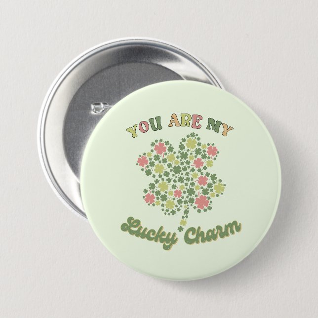 Du bist mein glücklicher Charm Button (Vorne & Hinten)
