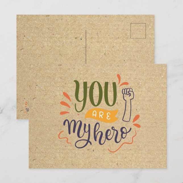 Du bist mein Held! Postkarte (Vorne/Hinten)