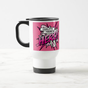 Du bist mein HERO Lustige Retro-Comic-Book-Pop-Art Reisebecher