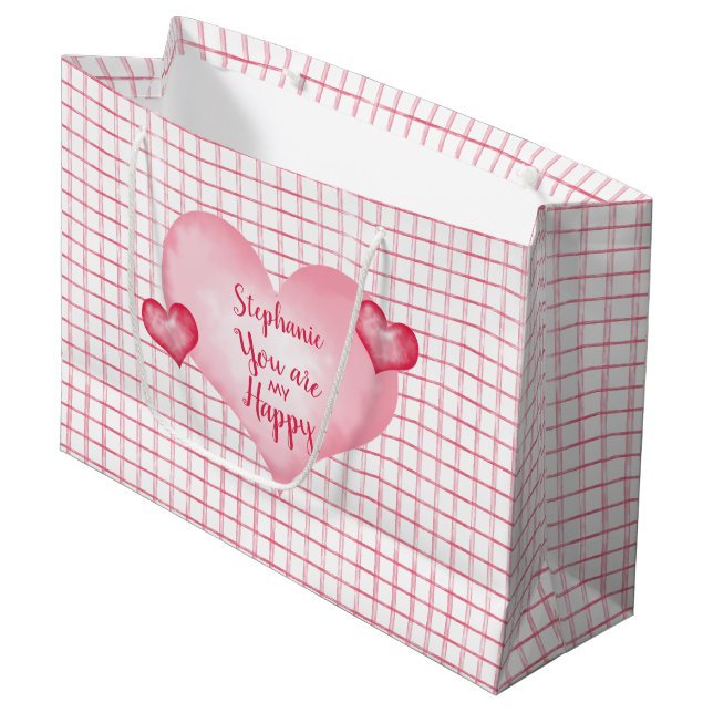 Du bist mein Herz Große Geschenktüte (Vorderseite Schrägansicht)