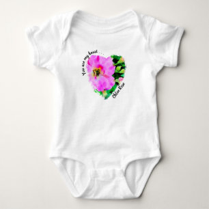 Du bist mein Herz. . .Lila rosa Sommer-Rose Baby Strampler