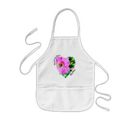 Du bist mein Herz. . .Lila rosa Sommer-Rose Kinderschürze