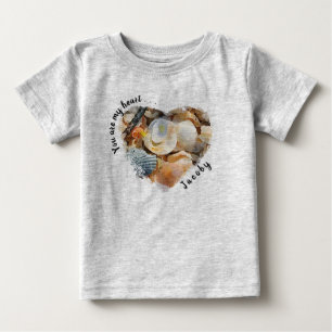 Du bist mein Herz. . .Seashells on Beach Sand Baby T-shirt