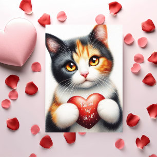 Du bist mein Herz Valentinsgedicht Calico-Katze Feiertagskarte
