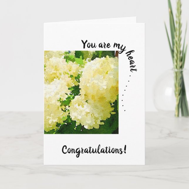 Du bist mein Herz. . . White Annabelle Hydrangeas Karte (Vorderseite)