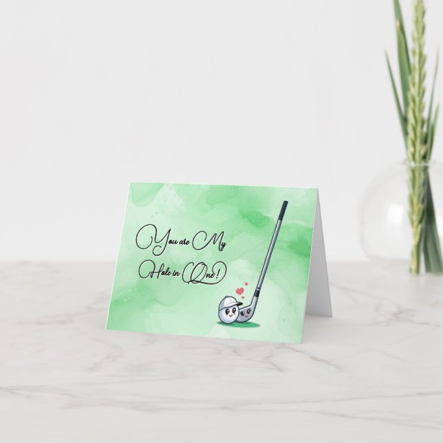 Du bist mein Hole in einer Niedlichen Golf-Liebe Karte (Vorderseite)