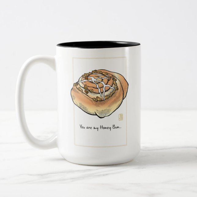 Du bist mein Honigknochen Zwei-Tone-15-oz-Tasse Zweifarbige Tasse (Links)