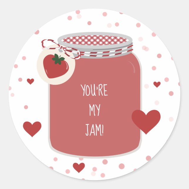 Du bist mein Jam Jar Kids-Klassenzimmer Valentine Runder Aufkleber (Vorderseite)