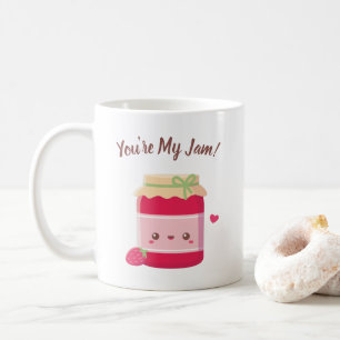 Du bist mein Jam, Niedliche Erdbeerflasche Kaffeetasse