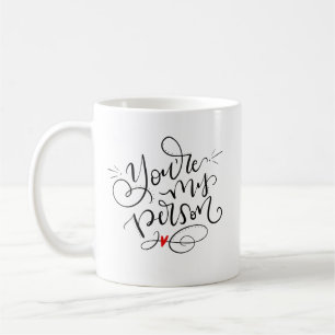 Du bist mein Mensch, Handschrift Kaffeetasse