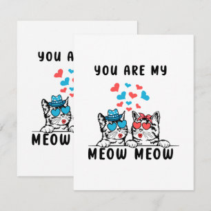 Du bist mein Meow Couple Cat Valentinstag Mitteilungskarte