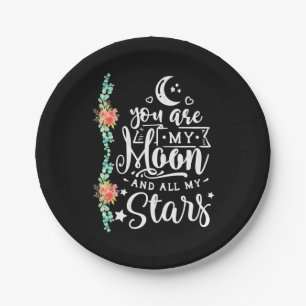 Du bist mein Mond und alle Sterne Pappteller