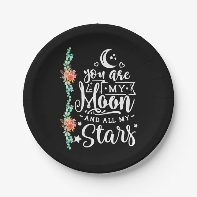 Du bist mein Mond und alle Sterne Pappteller (Vorderseite)