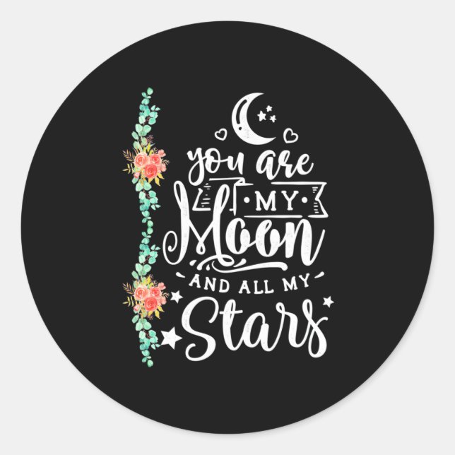 Du bist mein Mond und alle Sterne Runder Aufkleber (Vorderseite)
