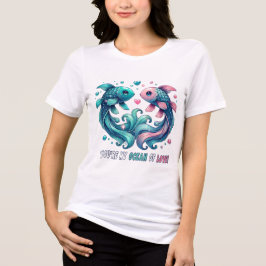 Du bist mein Ozean der Liebe Koi Fish Design Tri-Blend Shirt