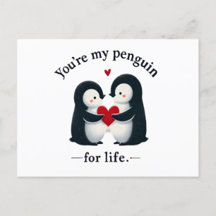 Du bist mein Pinguin für das Leben Paar  Postkarte