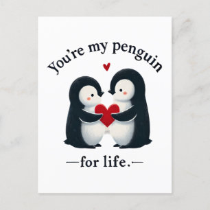 Du bist mein Pinguin für ein lebenslanges Paar Postkarte