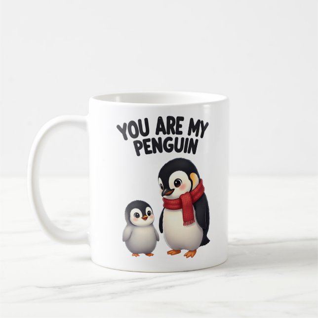 Du bist mein Pinguin Süße Liebe Kaffeetasse (Links)