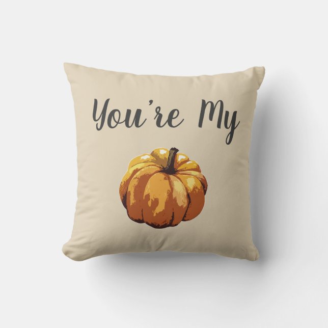 Du bist mein Pumpkin Autumn Farmhouse Throw Kissen (Vorderseite)